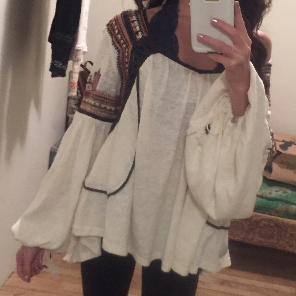 Free people knit style peasant top